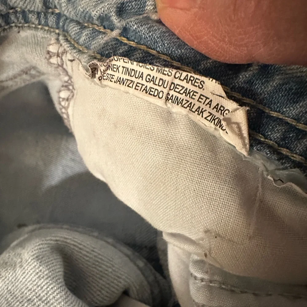 ZARA FLARED RIPPED SLIM FIT high rise JEANS LIGHT-BLUE sz 4 - Picture 11 of 12